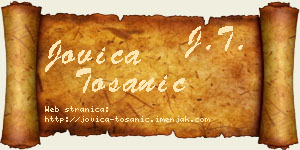 Jovica Tošanić vizit kartica